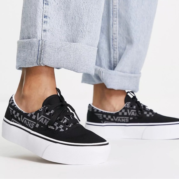 Vans Other - NWT Vans Era Platform Black and Silver Reflective Logo Men’s Sz 9.5 Woman Sz 11